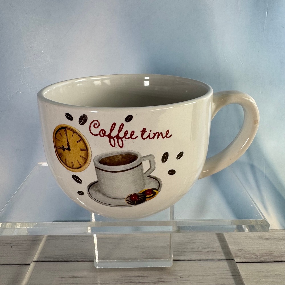 Trisa Coffee Mug Unisex Large Cream Coffee Time Graphic Oversized Cafe Core